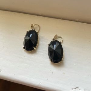 Kendra Scott Faceted Elle Silver Drop Earrings in Black